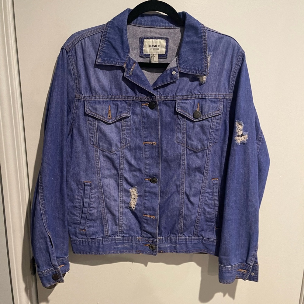 Denim Blue Distressed Jacket